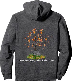 Fallen Leaves - Dark Heather Grey Hoodie