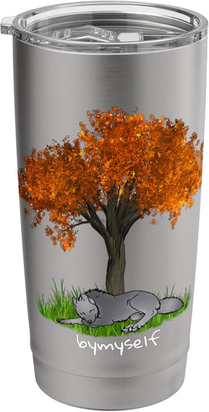 Fallen Leaves - Brushed Steel Tumbler